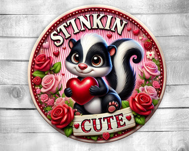 Stinkin Cute 3 Colorful Door Hanger - Bright Wooden Sign, Fun Home Decor for Front Door, Seasonal & Year-Round Use, Vibrant Entryway Accent